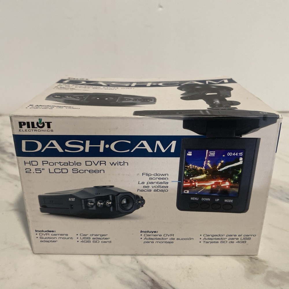 Pilot Electronics CL-3000WK Dash Cam Camera 4GB SD Card HD Portable DVR 2.5”