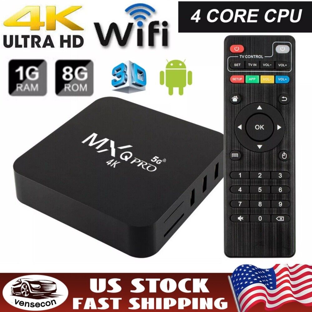 MXQ Pro 4K 5G Android 10 Smart TV Box 64Bit Quad Core Media Player
