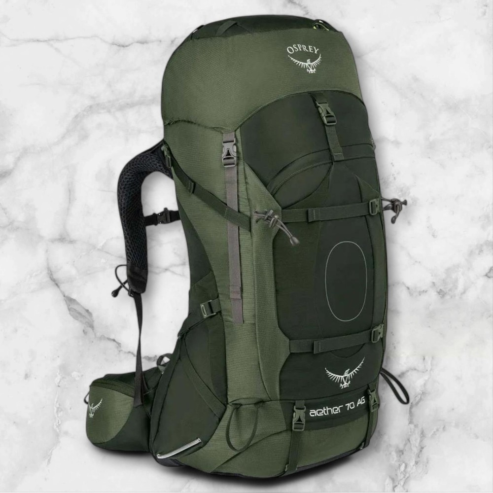 Osprey Aether AG 70L Backpack - Excellent Condition, Rain Cover Included