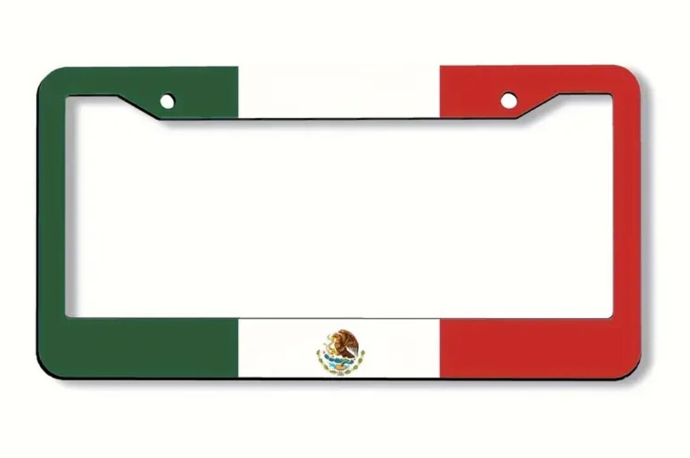 1x Mexico Flag Aluminum Alloy License Plate Frame New
