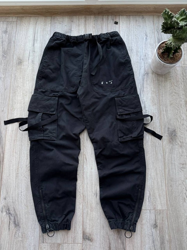 Off-White Virgil Abloh 'Parachute Logo' Cargo Pants Black Mens size 32 / Medium