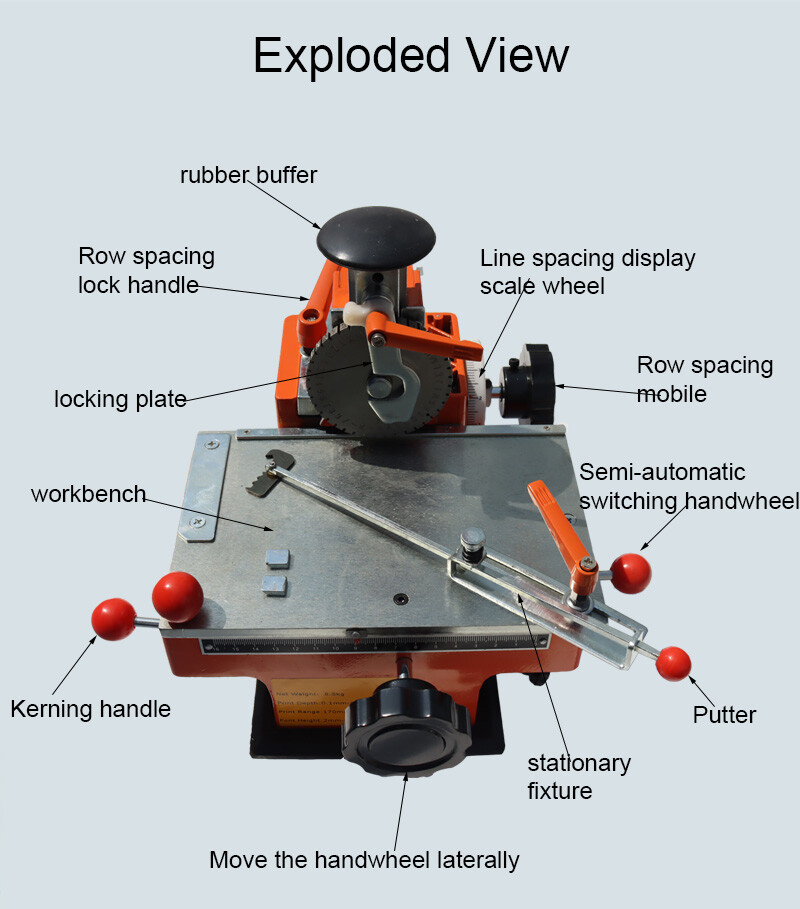 4mm Semi-automatic Nameplate Marking Machine with Fixture Embossing Machine-image