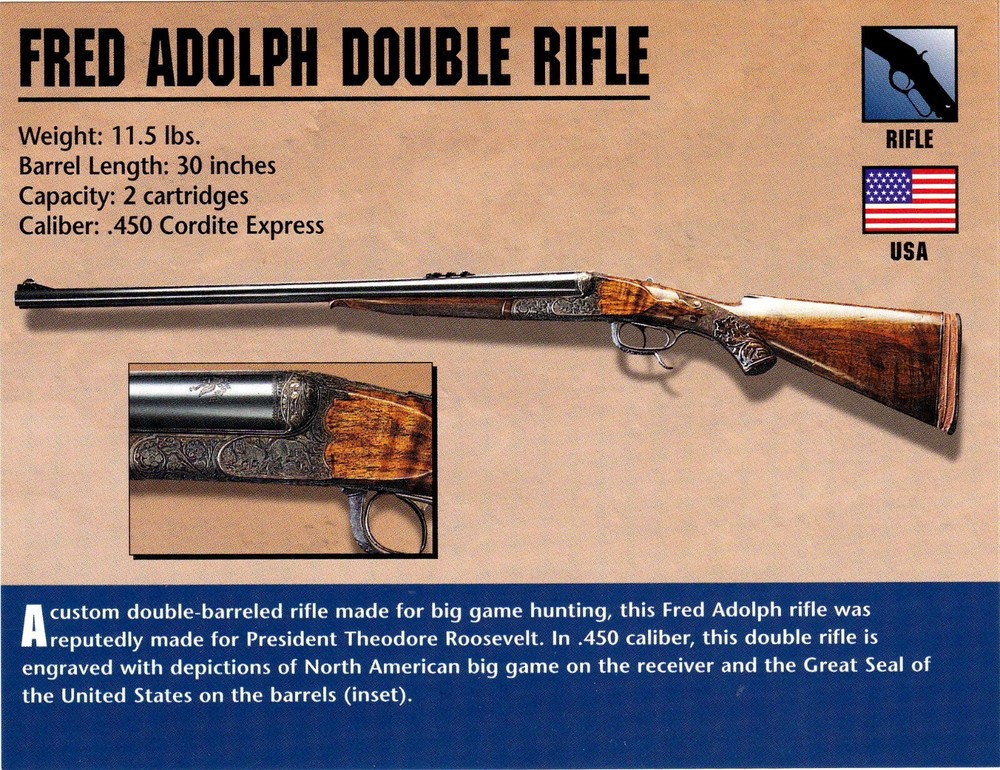 Fred Adoph Double Rifle Classic Firearms Photo Card u