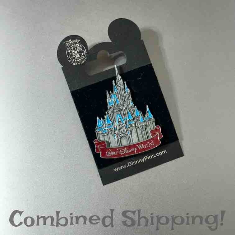Disney WDW Pewter Cinderella's Castle with Banner Pin (ND:3212)