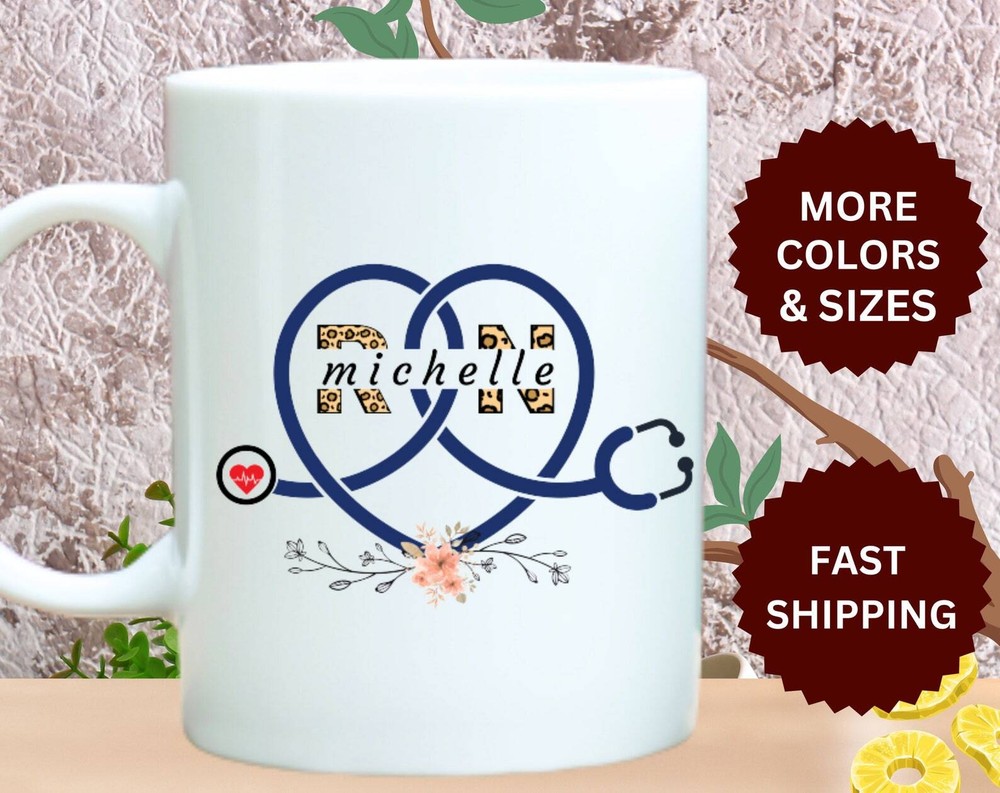 Nurse Mug Personalized Nurse Gift Stethoscope Rn Nurse Gift Doctor Gift Nurse As