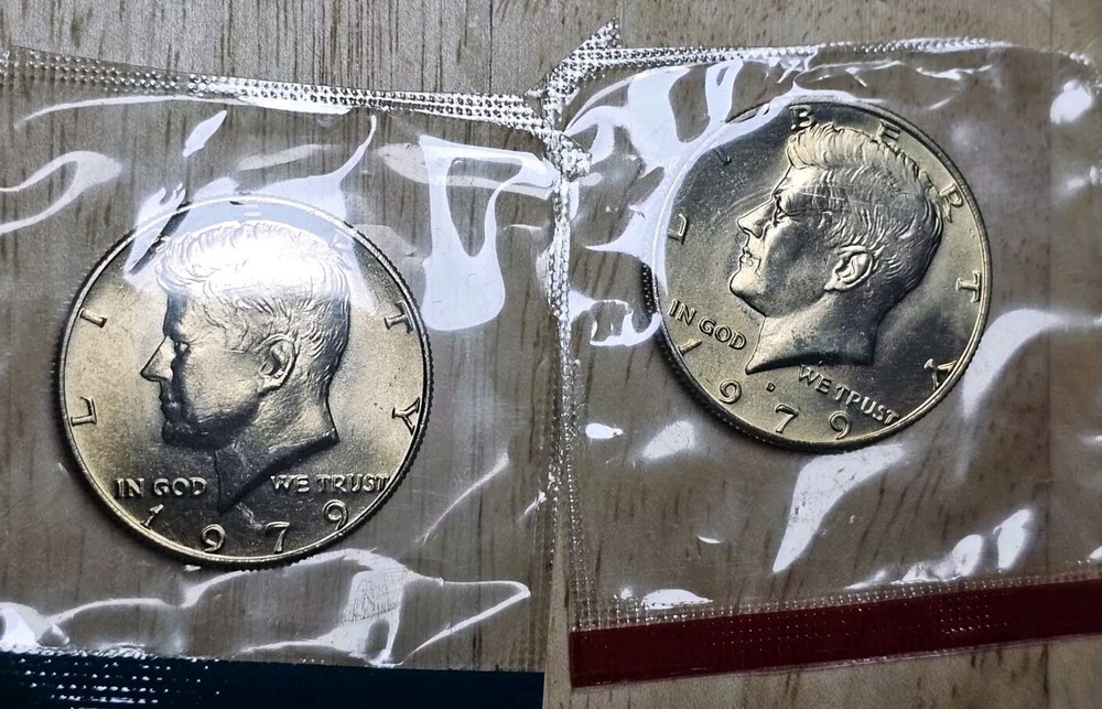1979 P&D  Kennedy Half Dollars from Mint Set in Mint Cello with Free Shipping