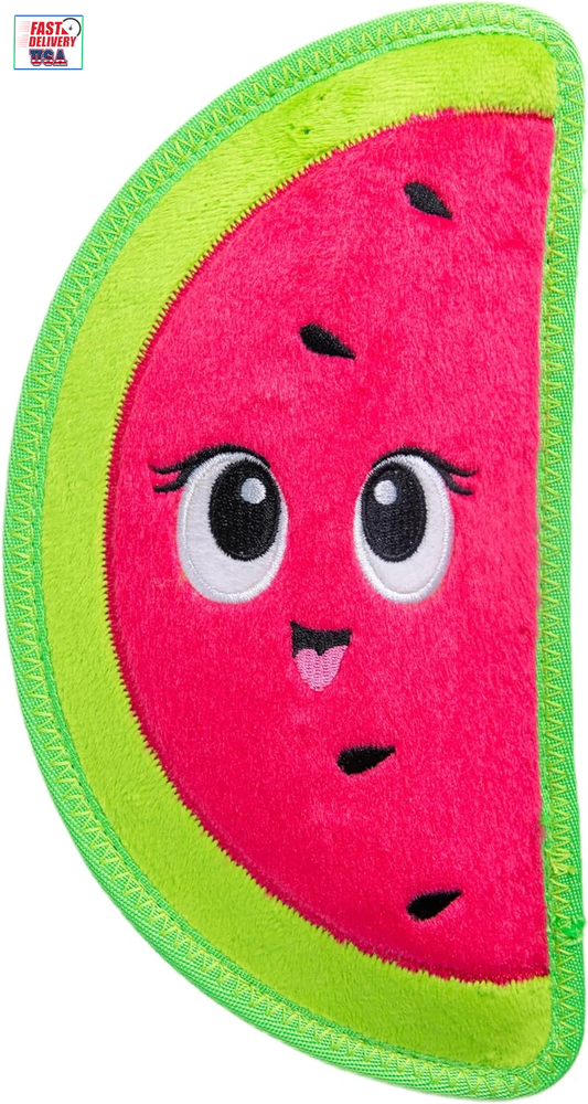Tough Skinz Durable Squeaky Dog Toy with Two Tough Layers, Watermelon, Red, Medi