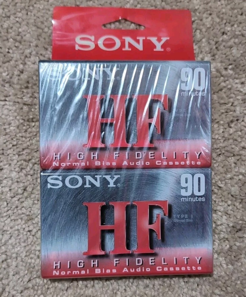 Sony High Fidelity HF 90 Minute Audio Recording Blank Cassette Tapes 2 Pack NEW