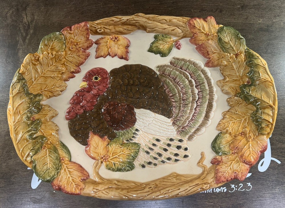 Large Vintage Turkey Serving Plate