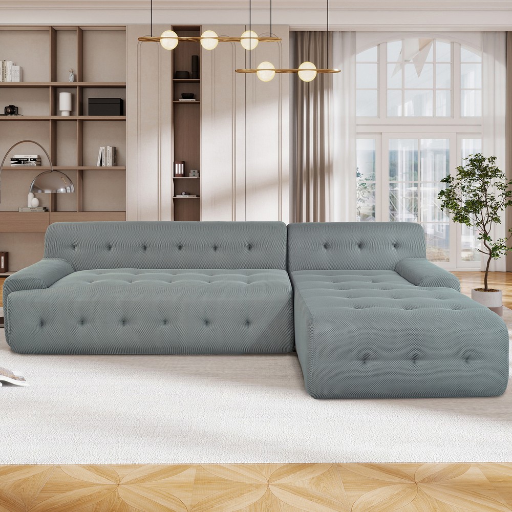 Modern L-Shaped Modular Sofa Set – 2-Piece Minimalist Design
