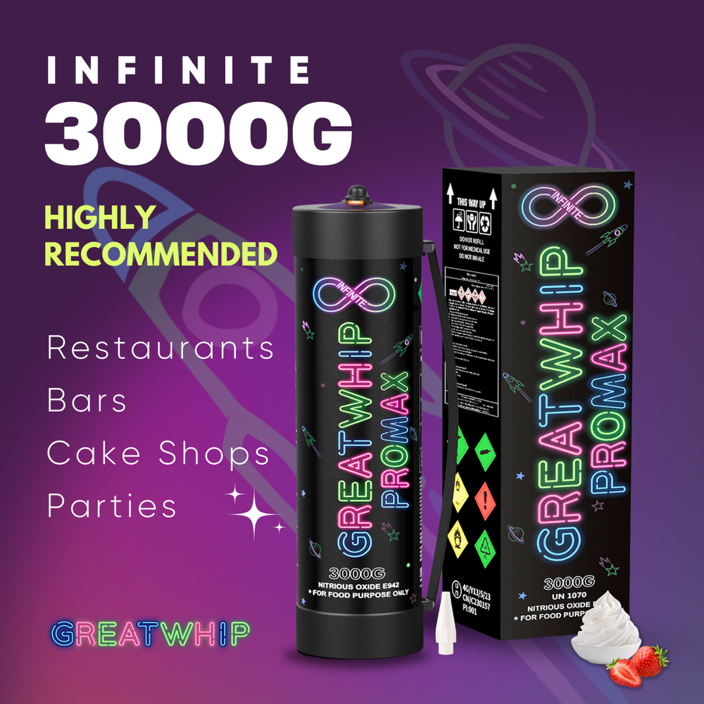 GreatWhip 3000G Whipped Cream Charger 4.4L Large Tank Premium Pure Food Grade US