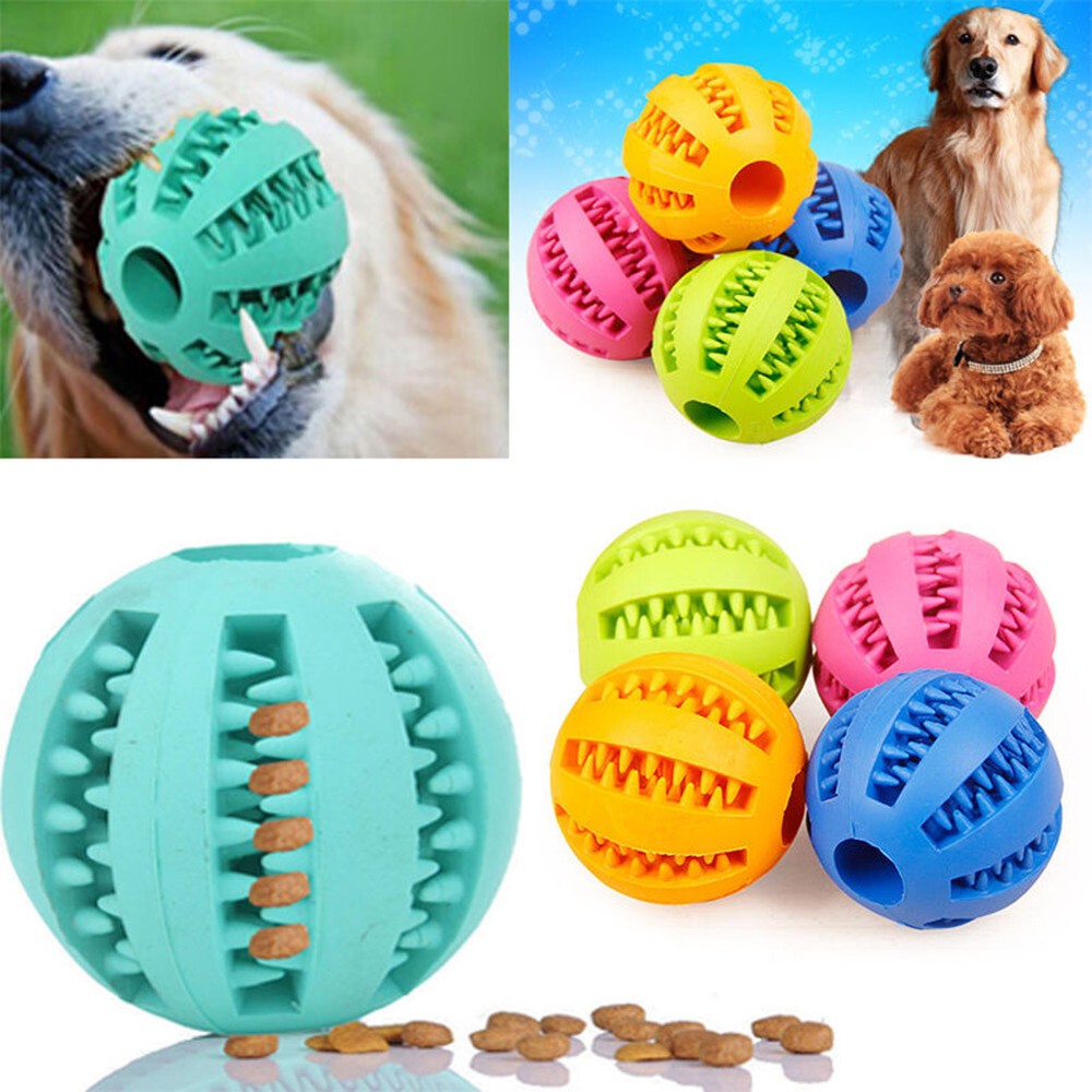 Dog Gum Bite Chew Puppy Pet Teeth Dental Clean Rubber Ball Toy Healthy Treat ₪
