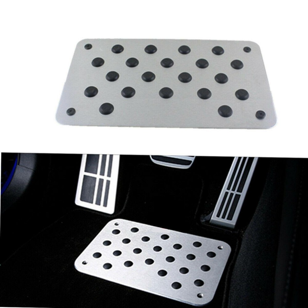 Aluminum Car Floor Pad Heel Plate Foot Rest Pedal Non-slip Carpet Patch Parts