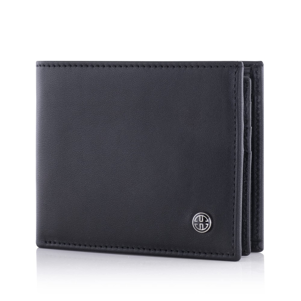 Savona Mens Full Grain Leather Bifold Wallet RFID Blocking Slim Minimalist Design