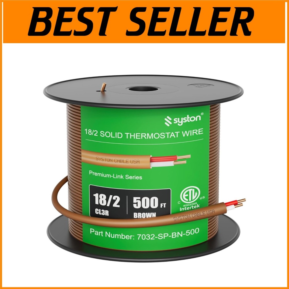 500 Ft Syston 18 AWG Low Voltage Copper Wire for HVAC & Doorbell Applications