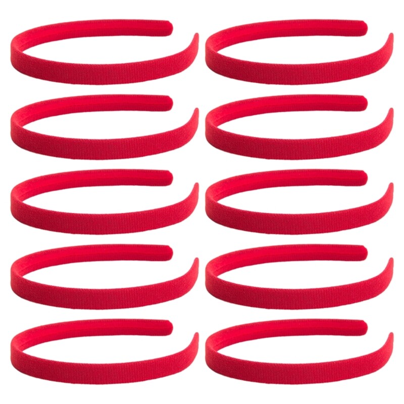 10Pcs Soft Black Plastic Plain Headbands for Women No-Slip Hair Hoops