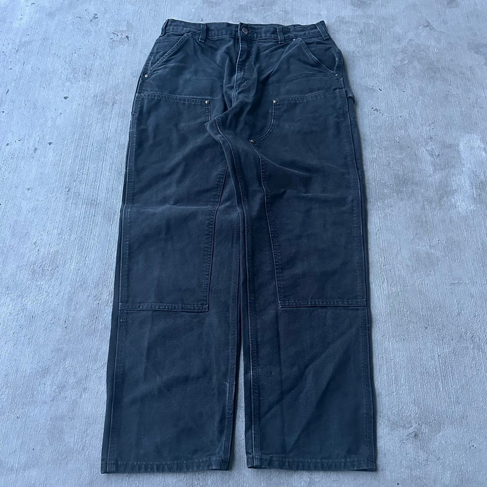 Vintage Y2K black Carhartt double knee work wear carpenter pants