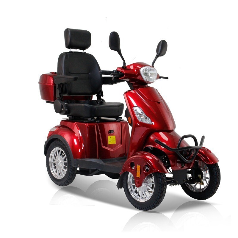 Heavy Duty 4-Wheel Mobility Scooter 800W 500lb Capacity 31-Mile Range 3-Speed Red