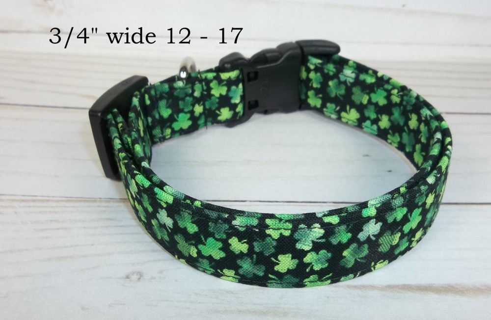 Handmade Green Black Shamrock Dog Collar for St. Patrick's Day – Boys & Girls