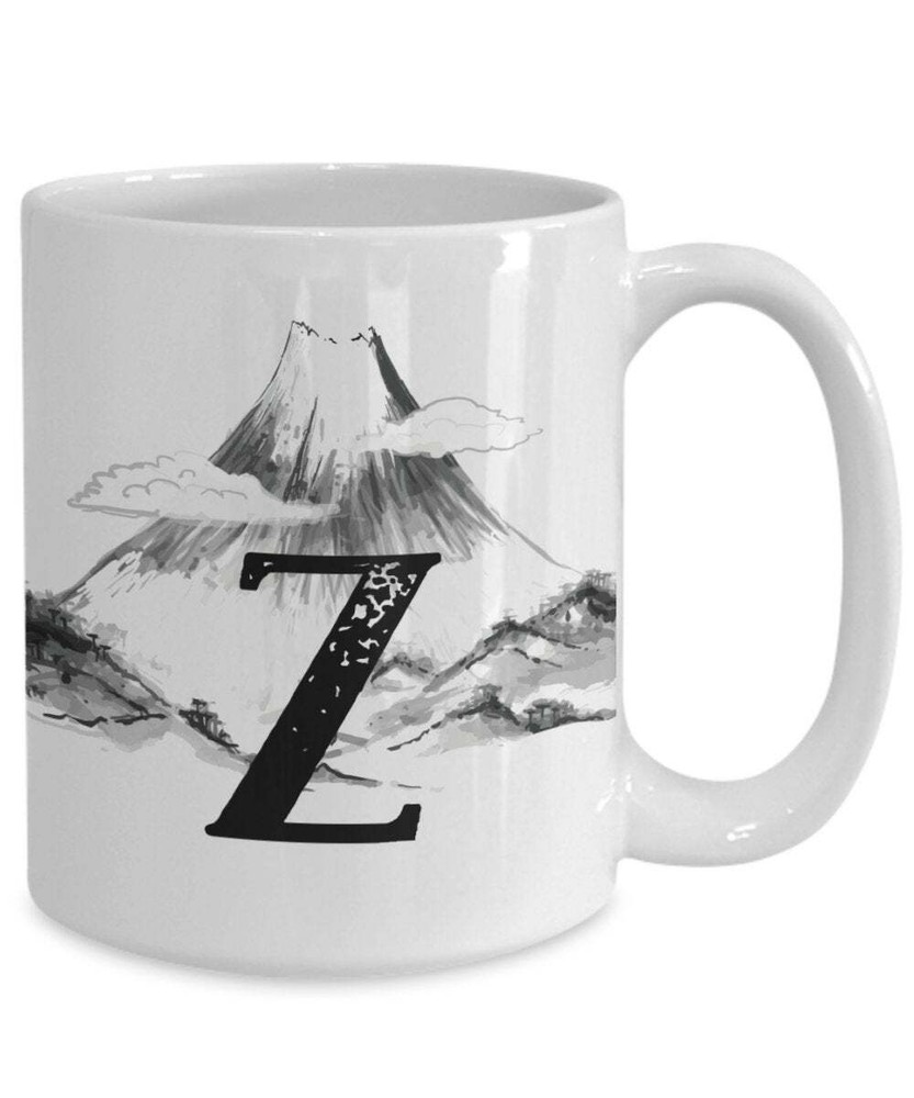 Letter Z Personalized Camping Mug Nature Mug 12 Enamel The Outdoorsy Type Custom