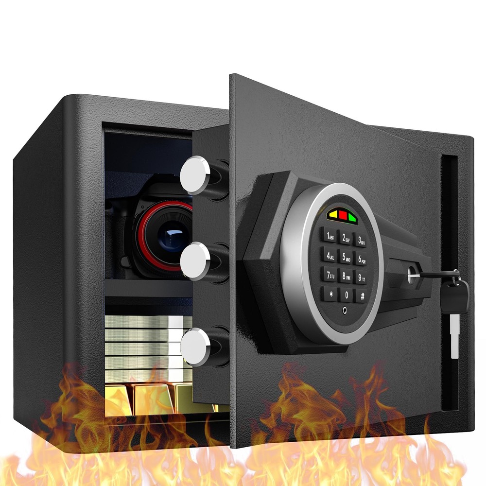 0.8 Cu Ft Fireproof Digital Safe with Anti-Theft Keypad & LED Light