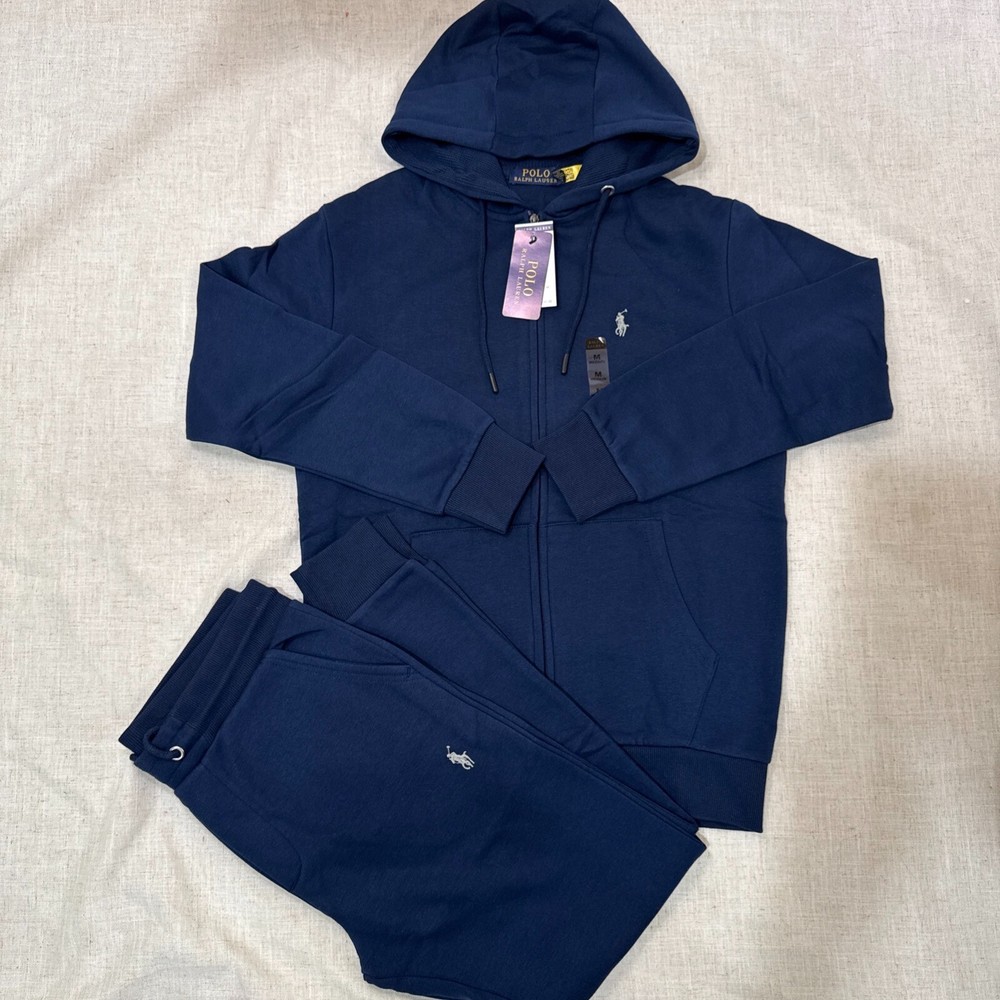 Polo Ralph Lauren Fleece Full-Zip Cotton Blend NBlue Tracksuit  Hoodie & Joggers
