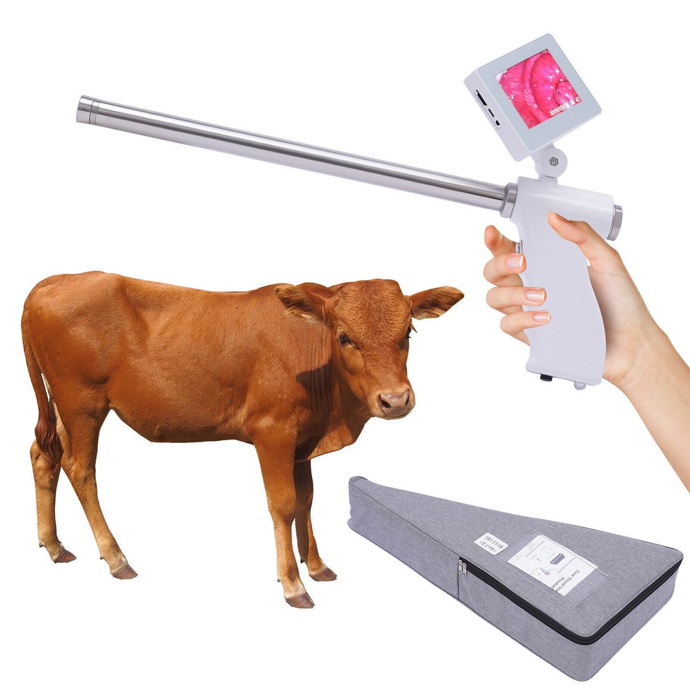 Visual Artificial Insemination Gun Cow Kit Camera with 360° Adjustable Screen-image