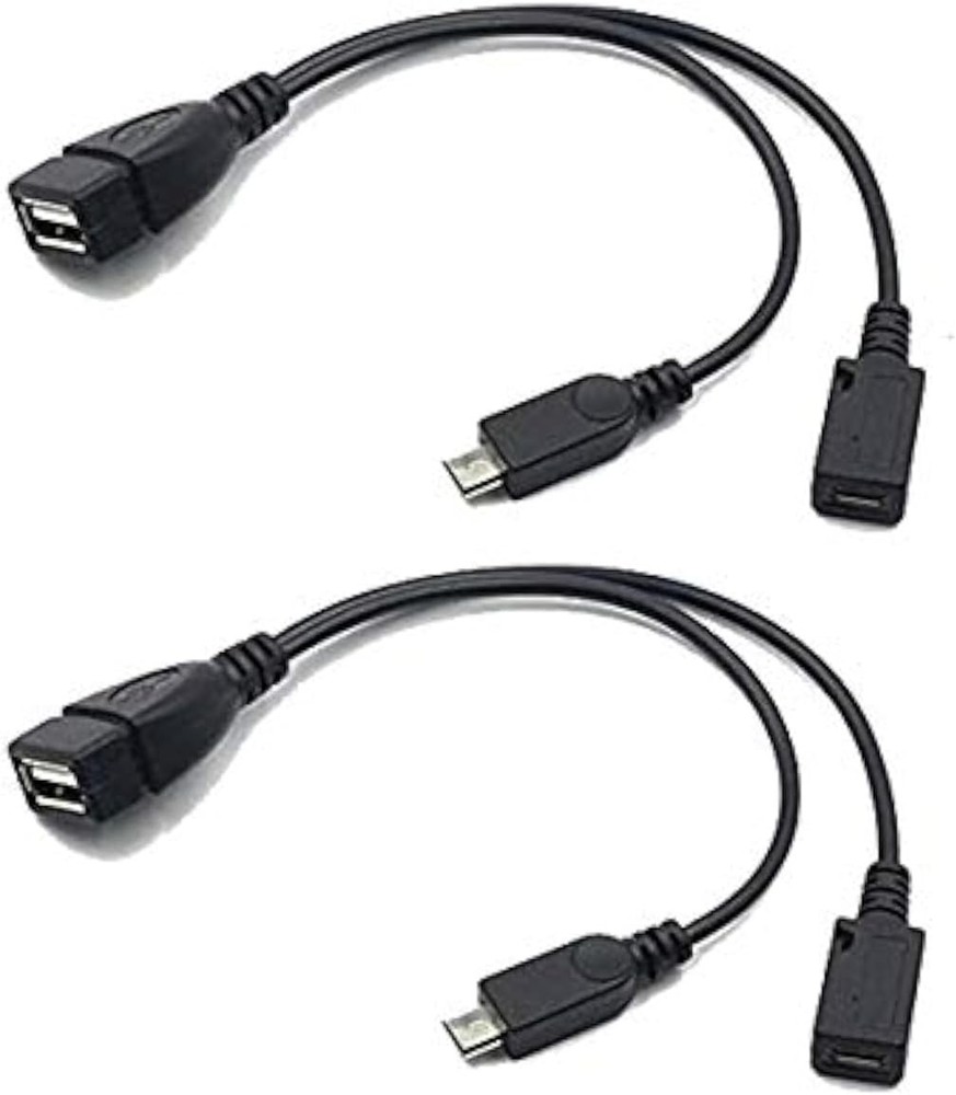 2 Pack Black OTG Cable for Fire Stick 4K and Amazon TV Replacement