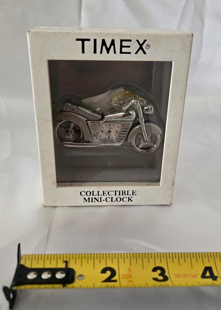 Vintage Timex Collectible Mini Clock in Original Box MOTORCYCLE New  In Box