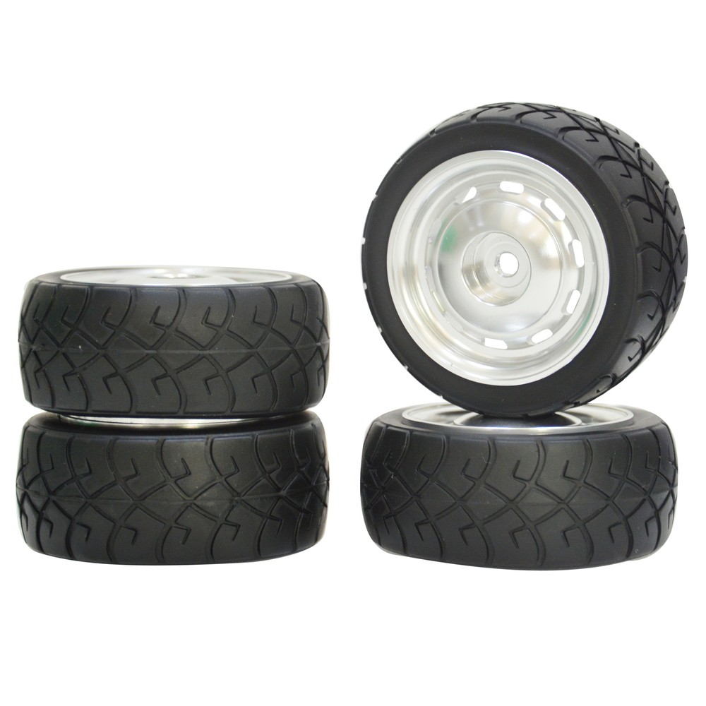 Alu Wheels W/Rubber Tires for Tamiya SW-01 M03 M04 M05 M-05Ra M06 Mini M-Chassis