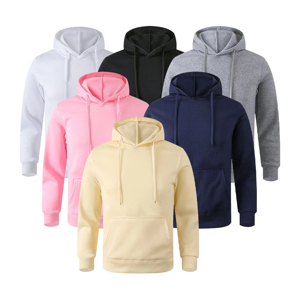Men's and Women's Warm Sweatshirt Casual Solid Color Streetwear Pullovers