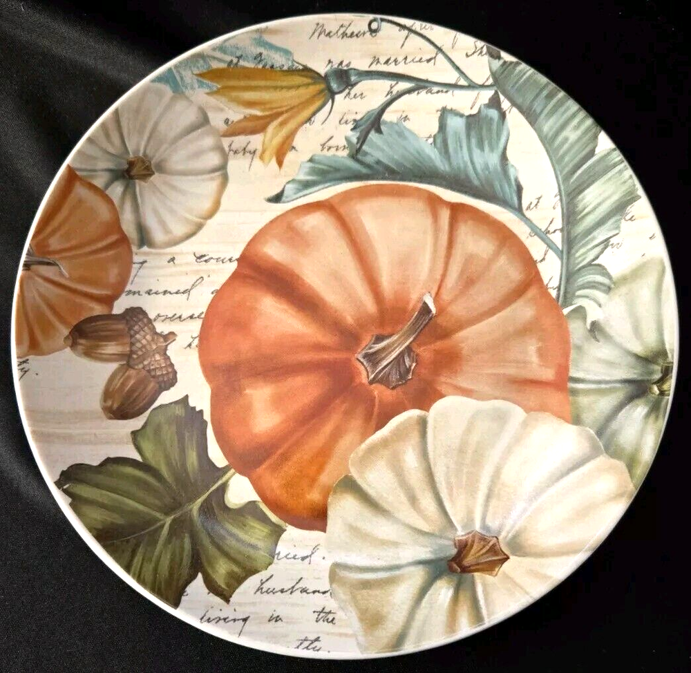 SET OF 5 MAINSTAYS BOTANICAL PUMPKIN SALAD PLATES 8