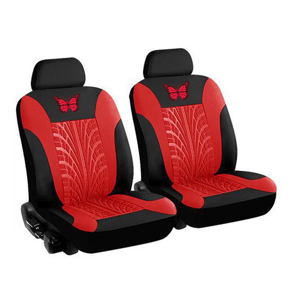 Front Car Seat Cover Chair Protection For SUV Truck Van Red Butterfly Styling