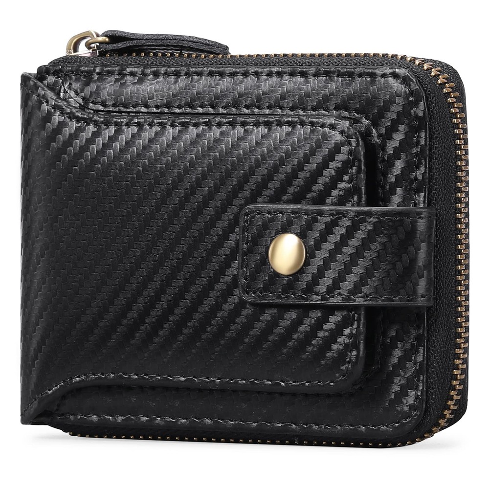 Men’s Genuine Leather RFID-Blocking Zipper Wallet  