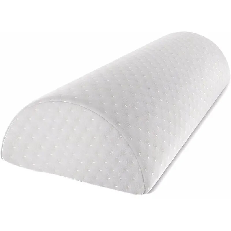 Memory Foam Comfort Bolster Pillow for Leg Back Head Support with Cotton Cover