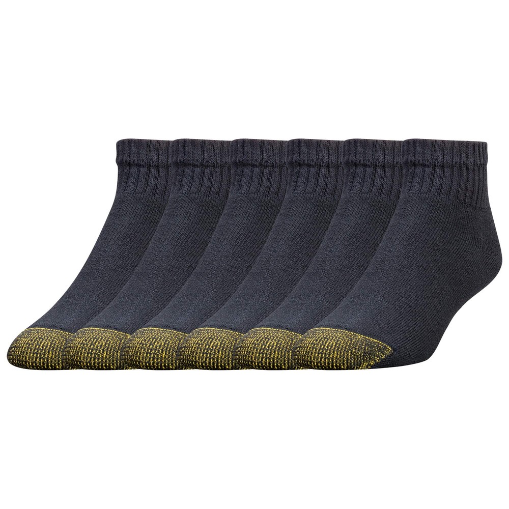 Men's 656P Cotton Ankle Athletic Socks Multipairs Black 6-Pairs X-Large