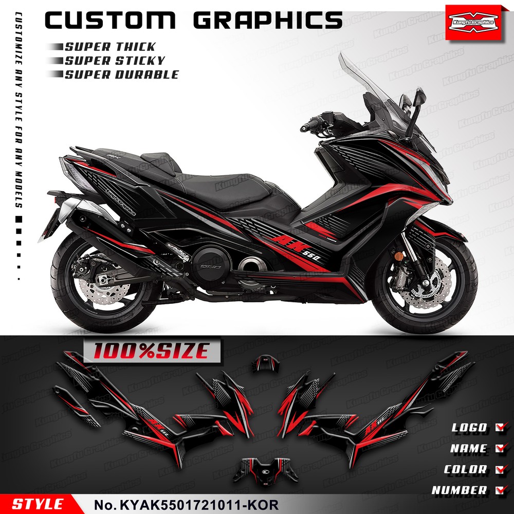 Racing Graphics Adhesive Sticker for KYMCO AK550 2017 2018 2019 2020 2021