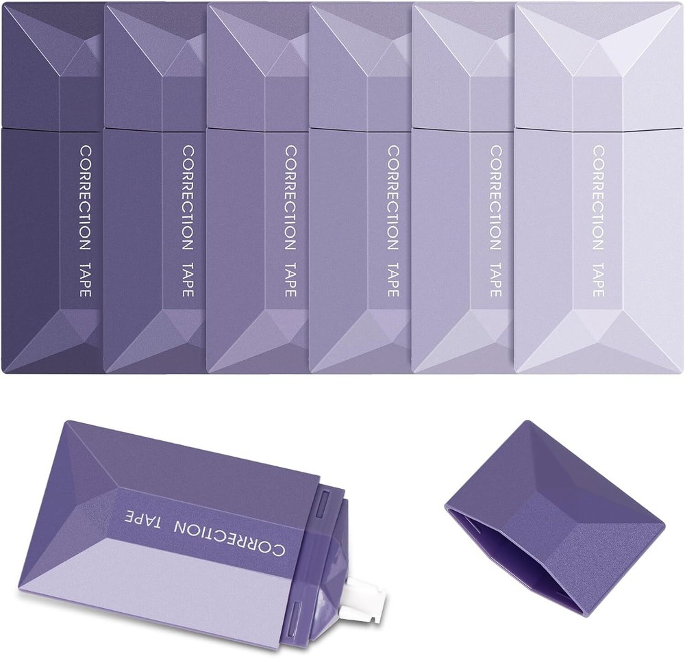 White Out Correction Tape 6-Pack in Gradient Purple for Smooth Erasing