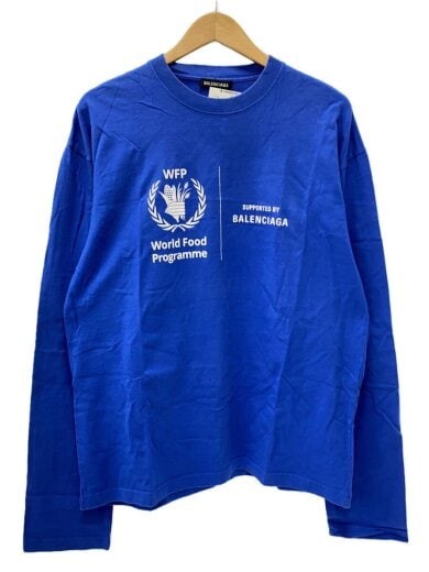 Balenciaga Blue Cotton Long Sleeve Tshirt Size L THV84 612967