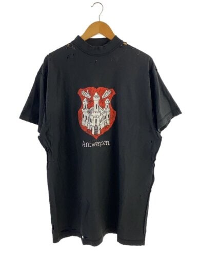 BALENCIAGA 24SS Inside Out Black Cotton T-Shirt Size Large 787358