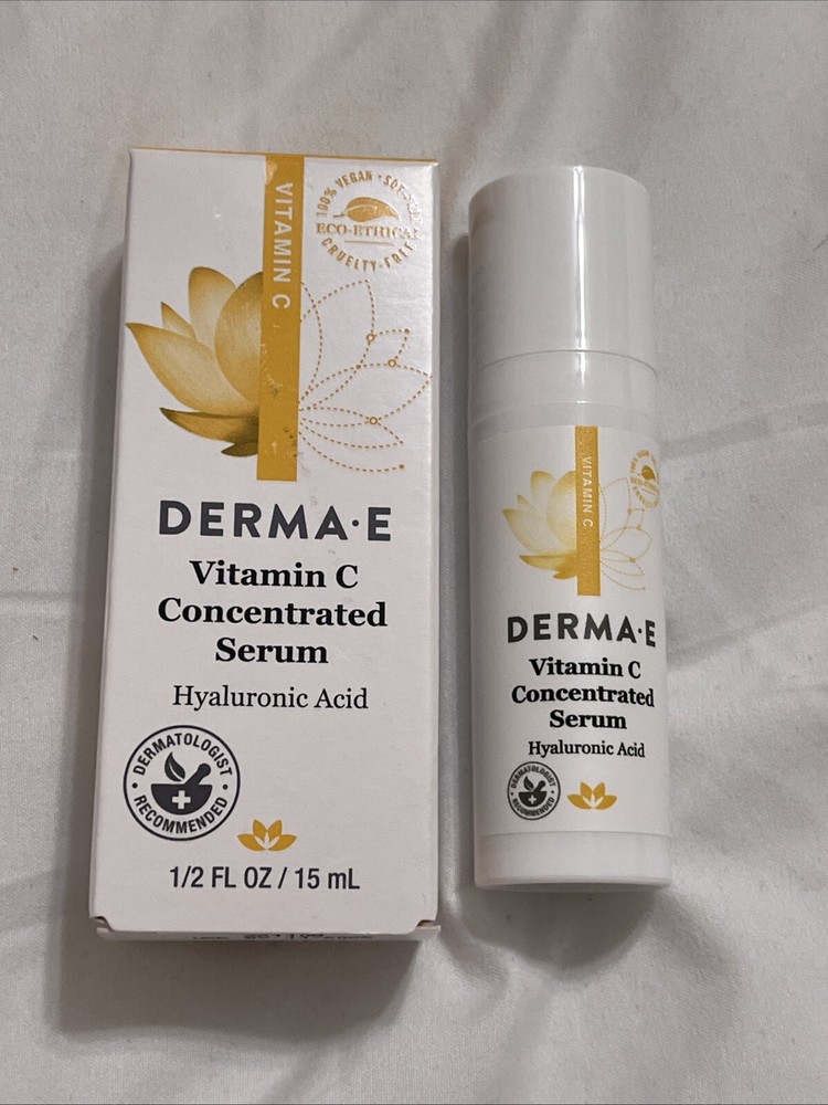 Derma.E Vitamin C Concentrated Serum w/Hyaluronic Acid, 0.5 oz, BB: 11/2025 New