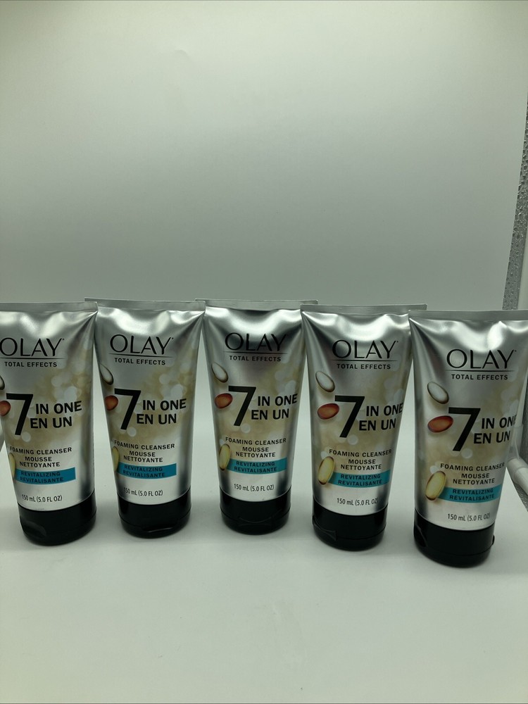 Lot of 5 Olay Total Effects Revitalizing Foaming Facial Cleanser, 5.0 fl oz Each