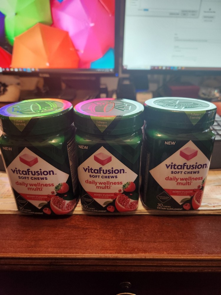 (3) Vitafusion Soft Chews Daily Wellness Berry Fusion, 30 Each. EXP 12/25+