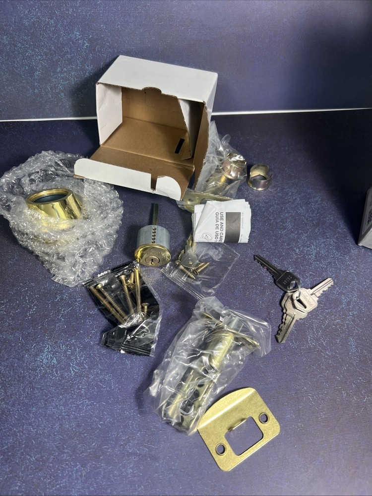 Defiant Single Cylinder Deadbolt Polished Brass Adjustable Universal Mech (Q)