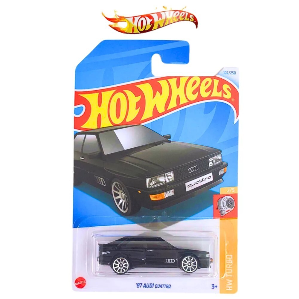 Hot Wheels 87 Audi Quattro Black HW Turbo 2024 Series with Free Case
