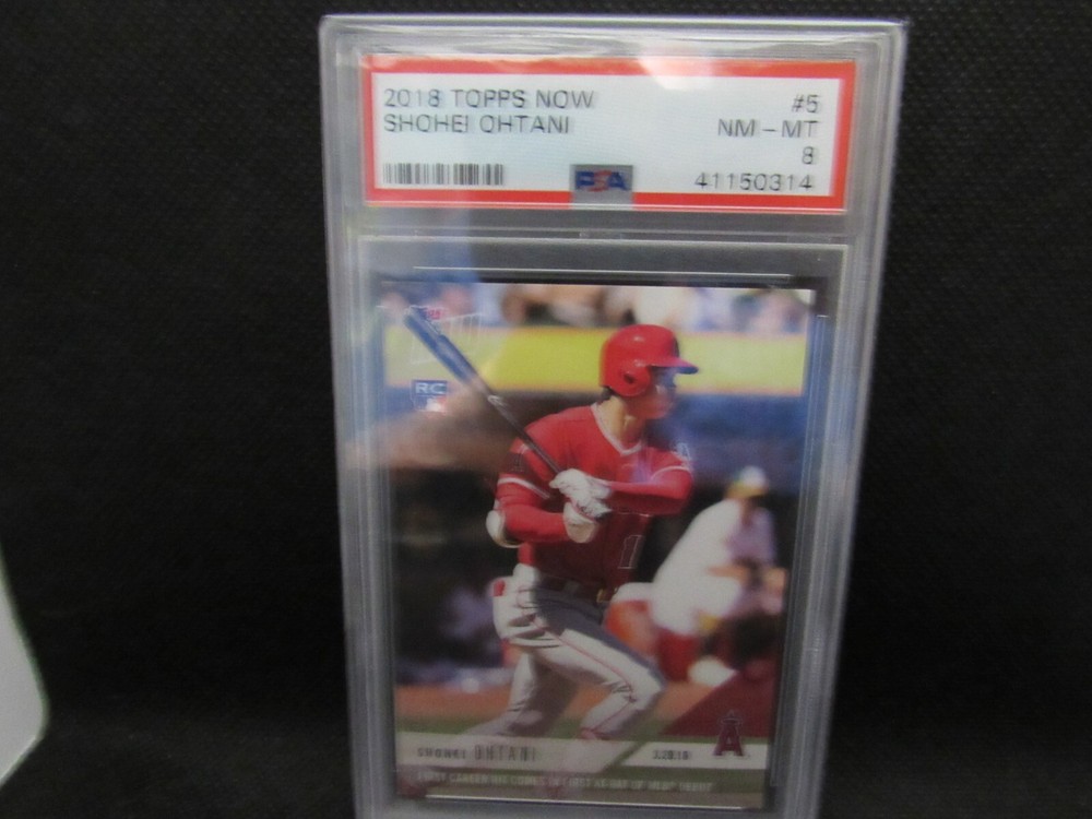 2018 SHOHEI OHTANI TOPPS NOW ROOKIE CARD PSA8 TRADED TO DODGERS BUY NOW GOING UP-image