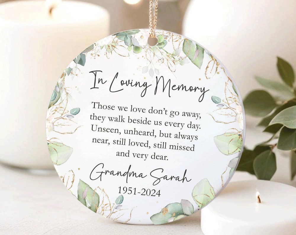 Custom Ceramic Memorial Christmas Ornament in Loving Memory Keepsake