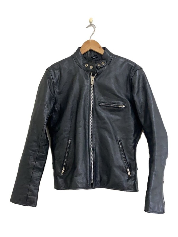 Freedom Leather Blouson Jacket Black Plain Size 40 Style 1266