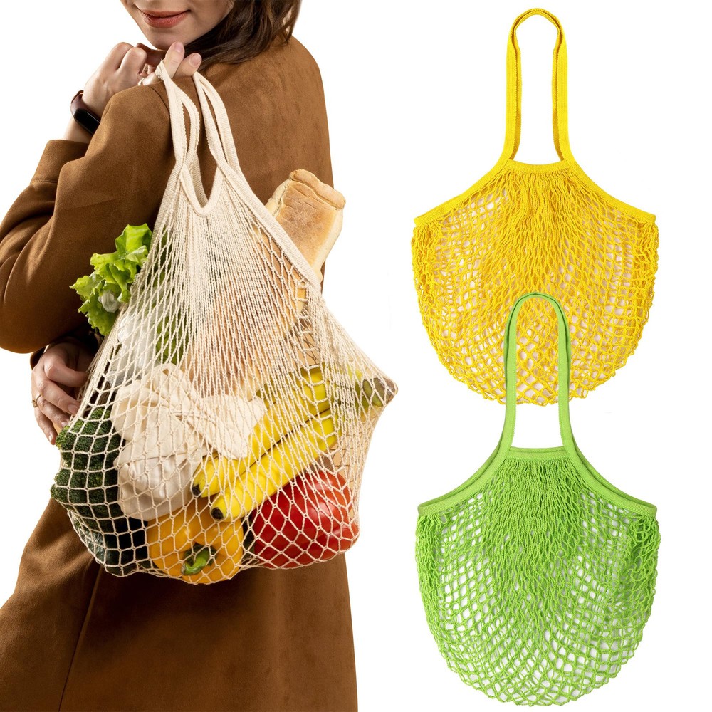 2-Pack Fashion Reusable Mesh Shopping Bags for Fruits & Produce