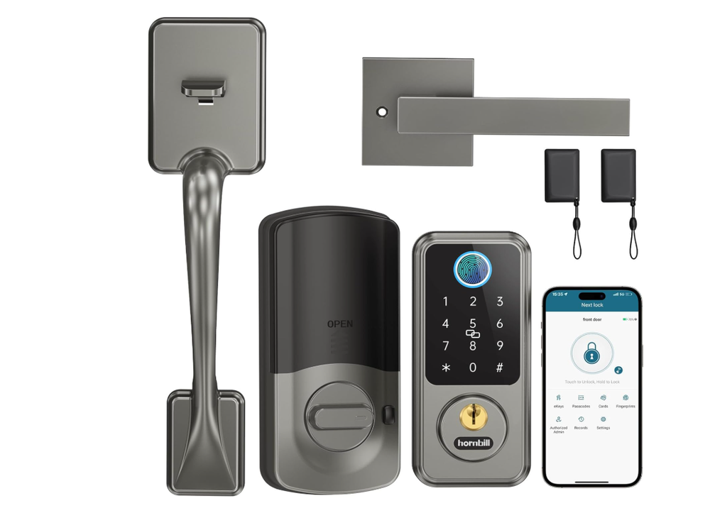 Smart Keyless Entry Deadbolt Lock with Handle for Front Door